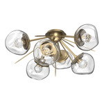 Luna Starburst Ceiling Light - Gilded Brass / Clear Floret