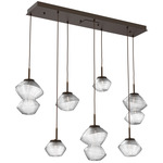 Mesa Linear Multi Light Pendant - Flat Bronze / Mesa Clear