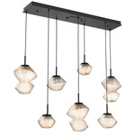 Mesa Linear Multi Light Pendant - Matte Black / Mesa Amber