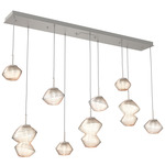 Mesa Linear Multi Light Pendant - Beige Silver / Mesa Amber