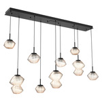 Mesa Linear Multi Light Pendant - Matte Black / Mesa Amber