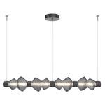 Mesa Mandrel Linear Chandelier - Matte Black / Mesa Smoke