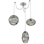 Misto Swag Multi Light Pendant - Beige Silver / Optic Smoke