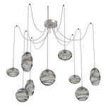 Misto Swag Multi Light Pendant - Beige Silver / Optic Smoke