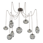 Misto Swag Multi Light Pendant - Flat Bronze / Optic Smoke