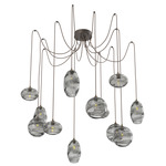 Misto Swag Multi Light Pendant - Flat Bronze / Optic Smoke