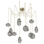 Misto Swag Multi Light Pendant - Gilded Brass / Optic Smoke