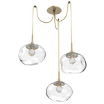 Nova Gem Swag Multi Light Pendant - Gilded Brass / Clear Floret