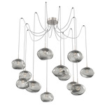 Nova Gem Swag Multi Light Pendant - Beige Silver / Smoke Floret