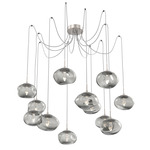 Nova Gem Swag Multi Light Pendant - Beige Silver / Smoke Geo