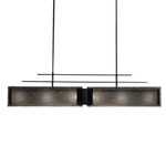 Urban Loft Parallel Linear Pendant - Matte Black / Smoke Granite