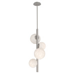 Gaia Twisted Vine Chandelier - Beige Silver / Opal White