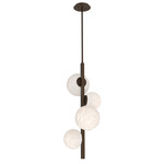 Gaia Twisted Vine Chandelier - Flat Bronze / Opal White