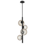 Gaia Twisted Vine Chandelier - Matte Black / Amber