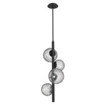 Gaia Twisted Vine Chandelier - Matte Black / Clear