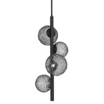 Gaia Twisted Vine Chandelier - Matte Black / Smoke