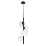 Gaia Twisted Vine Chandelier - Matte Black / Opal White