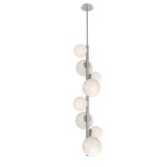 Gaia Twisted Vine Chandelier - Beige Silver / Opal White