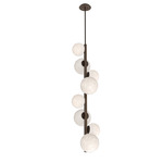 Gaia Twisted Vine Chandelier - Flat Bronze / Opal White