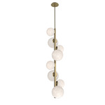 Gaia Twisted Vine Chandelier - Gilded Brass / Opal White