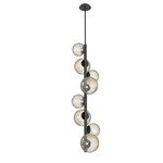 Gaia Twisted Vine Chandelier - Matte Black / Amber