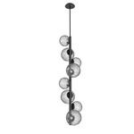 Gaia Twisted Vine Chandelier - Matte Black / Clear