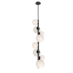 Gaia Twisted Vine Chandelier - Matte Black / Opal White