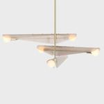 Sycamore Chandelier - Brushed Brass / Dusk Pink