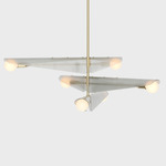 Sycamore Chandelier - Brushed Brass / Dawn Grey