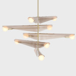 Sycamore Chandelier - Brushed Brass / Dusk Pink