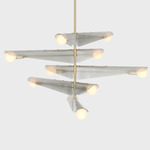 Sycamore Chandelier - Brushed Brass / Dawn Grey