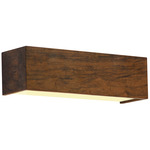 Clean Rectangle Wall Sconce - Overstock - American Walnut / White Acrylic