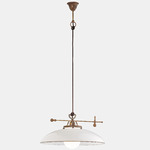 Country I Pendant - Overstock - Antique Brass / White