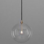 Glass Globe Pendant - Overstock - Lacquered Burnished Brass / Clear