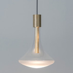 Cathode 0-10V Dim Pendant - Overstock - Brushed Brass / Clear / Frost