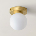 Orb Surface Mount - Overstock - Brass / White