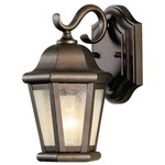 Martinsville Small Outdoor Wall Sconce - Corinthian Bronze / Clear Seeded