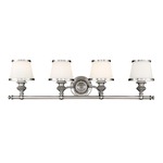 Milton Bathroom Vanity Light - Polished Nickel / Opal / Glossy