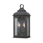 Henry Street Outdoor Wall Sconce - Colonial Iron / Clear Seeded