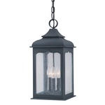 Henery Street Outdoor INC Pendant - Colonial Iron / Clear Seeded