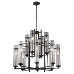 Ethan Multi Tier Chandelier - Antique Forged Iron / Clear
