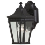 Cotswold Lane Outdoor Wall Light - Black / Clear Beveled