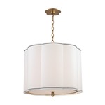 Sweeny Pendant - Aged Brass / White