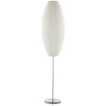 Cigar Lotus Floor Lamp - Brushed Nickel / White