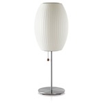 Cigar Lotus Table Lamp - Brushed Nickel / White