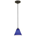 Martini Cord Pendant - Oil Rubbed Bronze / Cobalt Blue