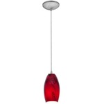 Merlot Cord Pendant - Brushed Steel / Ruby Sky