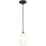 Champagne Cord Pendant - Oil Rubbed Bronze / White Stone