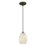 Brandy Cord Pendant - Oil Rubbed Bronze / White Firebird