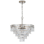 Mercer Semi Flush Mount / Chandelier - Olde Silver / Hand-Cut Crystal